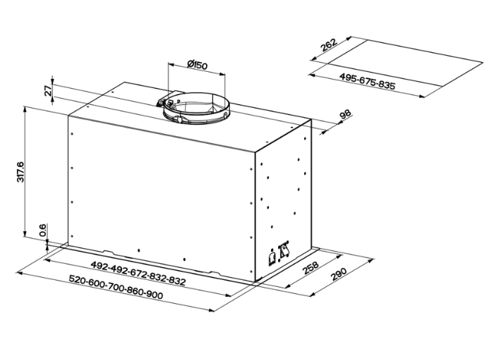 86 cm geïntegreerd | Bertazzoni