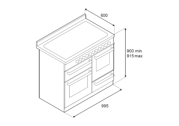 100 6 brander elektrische triple oven top line | Bertazzoni