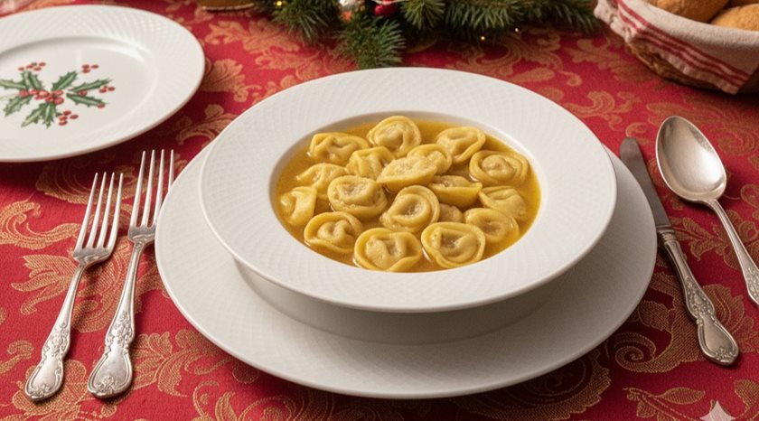 Stuffed pasta in broth
